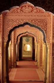 Inde, état du Rajasthan, région de Jaipur, Samode Palace, le Darbar hall