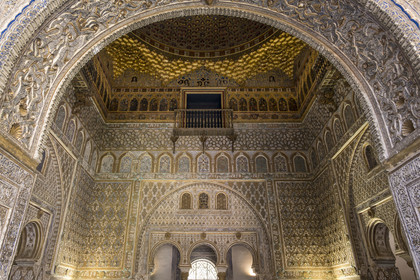 Espagne, Andalousie, Séville, Alcazar de Séville (Reales Alcazares de Sevilla), classé Patrimoine Mondial de l'UNESCO, Salon des Ambassadeurs (Salon de Embajadores)