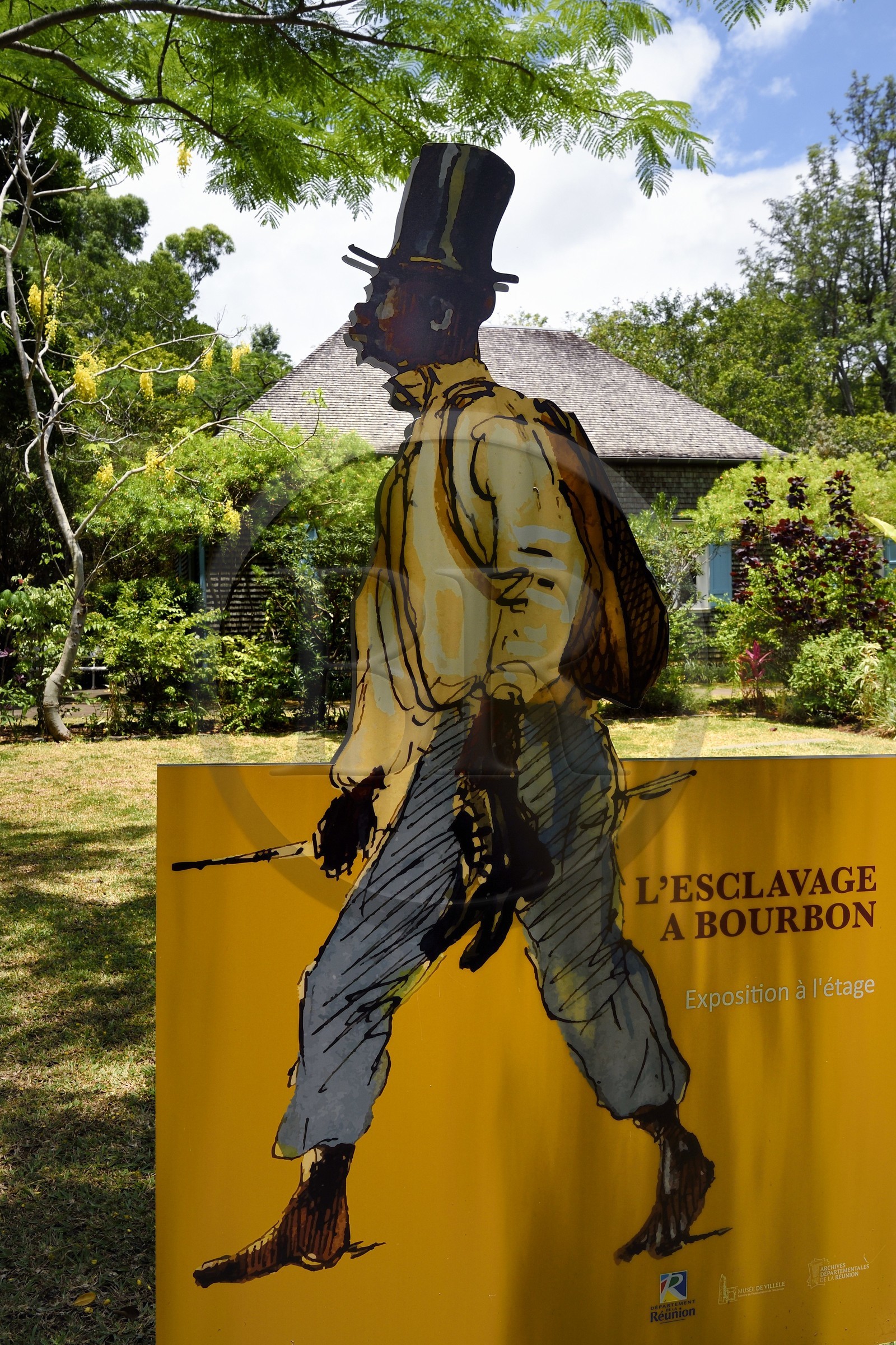 France, Reunion island (French overseas department), Saint Gilles les Hauts, Villèle Museum in the Panon-Desbassyns estate, a former colonial property in the heart of a large sugar cane plantation that employed just over 400 slaves, slavery exhibition