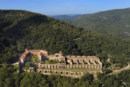 France, Var, Massif des Maures, Collobrieres, chartreuse de la Verne (aerial view)