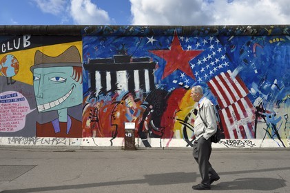Allemagne, Berlin, Friedrichshain-Kreuzberg, East Side Gallery, le mur