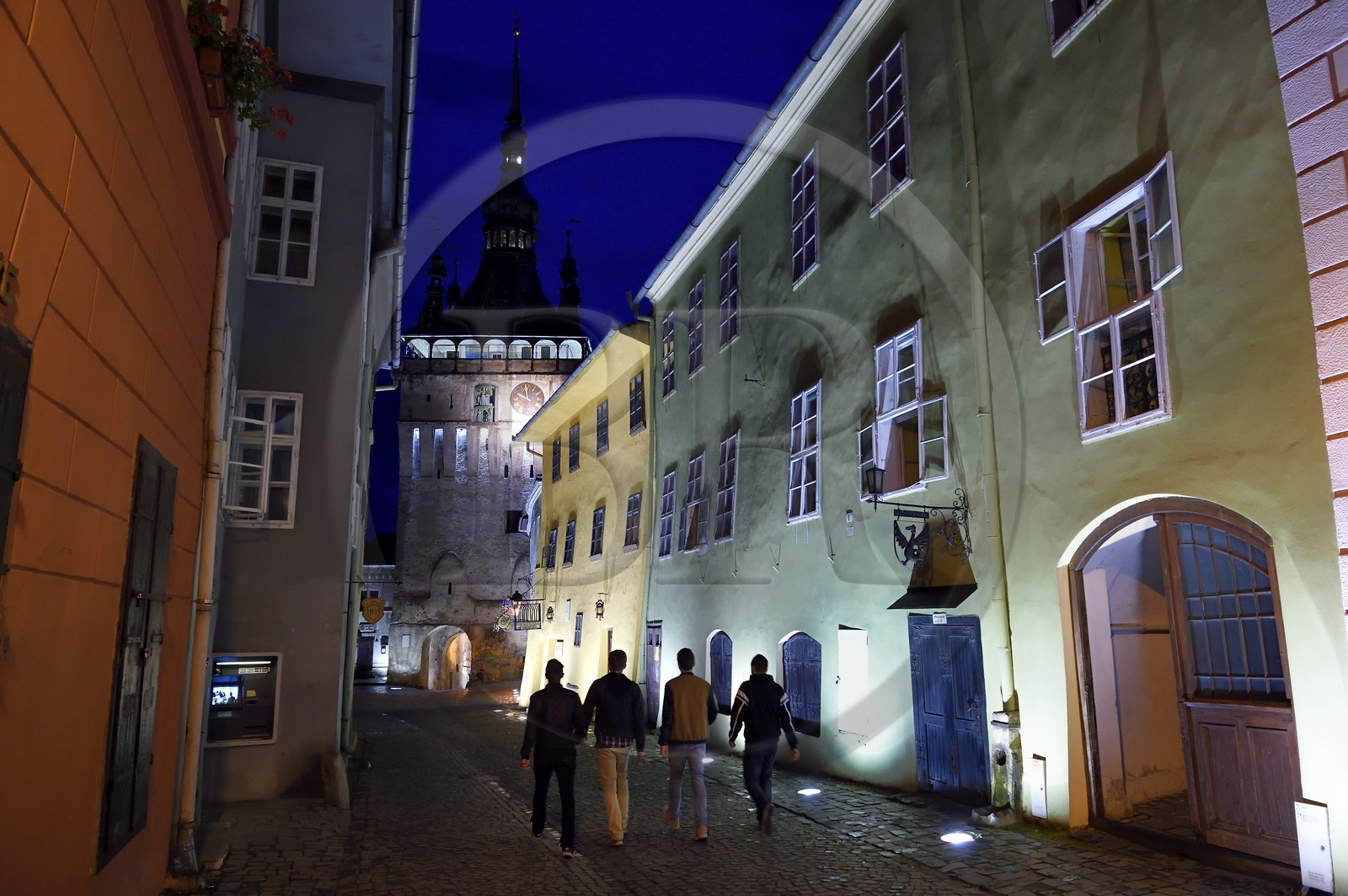 Roumanie, Transylvanie, Sighisoara, fait partie des sept villes fortifiées saxonnes de Transylvanie, classé Patrimoine Mondial de l'UNESCO, Turnul cu ceas (la tour de l'horloge) dans la citadelle