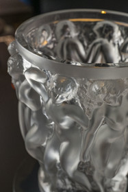 France, Bas-Rhin, Wingen-sur-Moder, Lalique museum, Bacchantes crystal vase, created in 1927