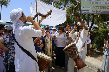 Israel, Jerusalem, holy city, the old town listed as World Heritage by UNESCO, one of the many ceremonies of Bar Mitzvah to move toward the Western Wall