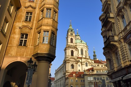 Czech Republic, Prague, historical center listed as World Heritage by UNESCO, Mala Strana, the baroque church of Saint Nicolas (Sv Mikulaoe)