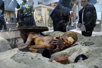 United Kingdom, London, Bloomsbury area, the British Museum, Ancient Egypt, Gebelein Man, a natural mummy of Predynastic period burried at about 3500 BC in Upper Egypt