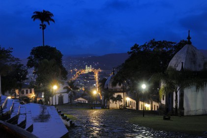Brazil, Minas Gerais state, Congonhas do Campo, Santuario Bom Jesus de Matosinhos church, Bom Jesus Stations of the Cross in five chapels in which the sculptor Aleijadinho has represented Scenes from the Passion of Christ in life size (Gold Route, Estrada Real)