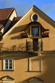 Czech Republic, Prague, historical centre listed as World Heritage by UNESCO, Kampa district, house next to the Charles Bridge