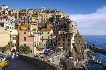 Italy, Liguria, Cinque Terre National Park listed as World Heritage by UNESCO, village of Manarola and its harbour