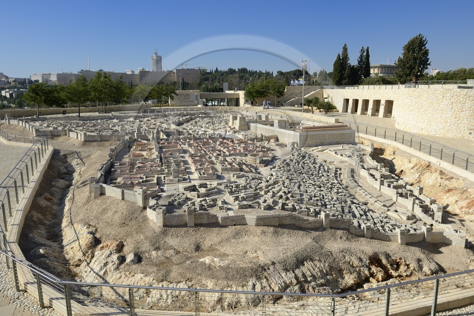 Israel, Jerusalem, Guivat Ram quarter, Israel Museum, model of Jerusalem in the Second Temple Period built by Herod the Great