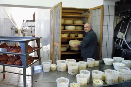 Italy, Sicily, Aeolian Islands, listed as World Heritage by UNESCO, Vulcano Island, La Vecchia Fattoria, the shepherd and goat cheese maker Fabrizio Lo Piccolo
