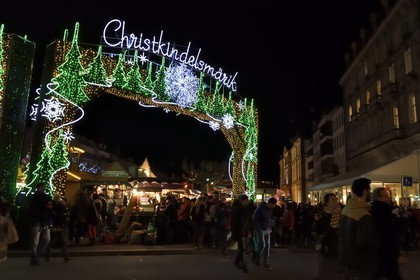 France, Bas Rhin, Strasbourg, old town listed as World Heritage by UNESCO, Christmas market (Christkindelsmarik) on the place Broglie