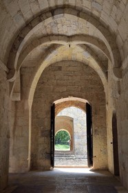 France, Var, the Thoronet cistercian abbey, door connecting the cellar to the cloister