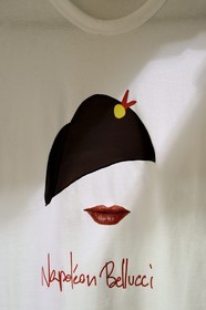 France, Corse du Sud, Ajaccio, Tshirt of the fashionable shop of Valerie Santarelli called Empires that diverts the image of Napoleon Bonaparte