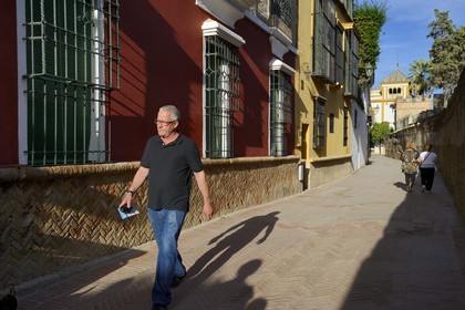 Espagne, Andalousie, Séville, calle Agua ou ruelle de l'eau est le cœur géographique du quartier Santa Cruz et fut baptisée ainsi car elle longeait un aqueduc encore en usage qui assurait l'alimentation en eau de l'Alcazar