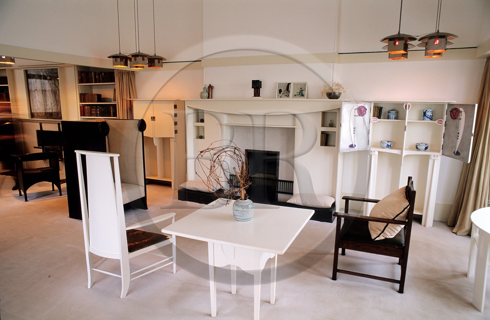 Royaume-Uni, Ecosse, Glasgow, Hunterian museum, intérieur de maison conçu par Mackintosh