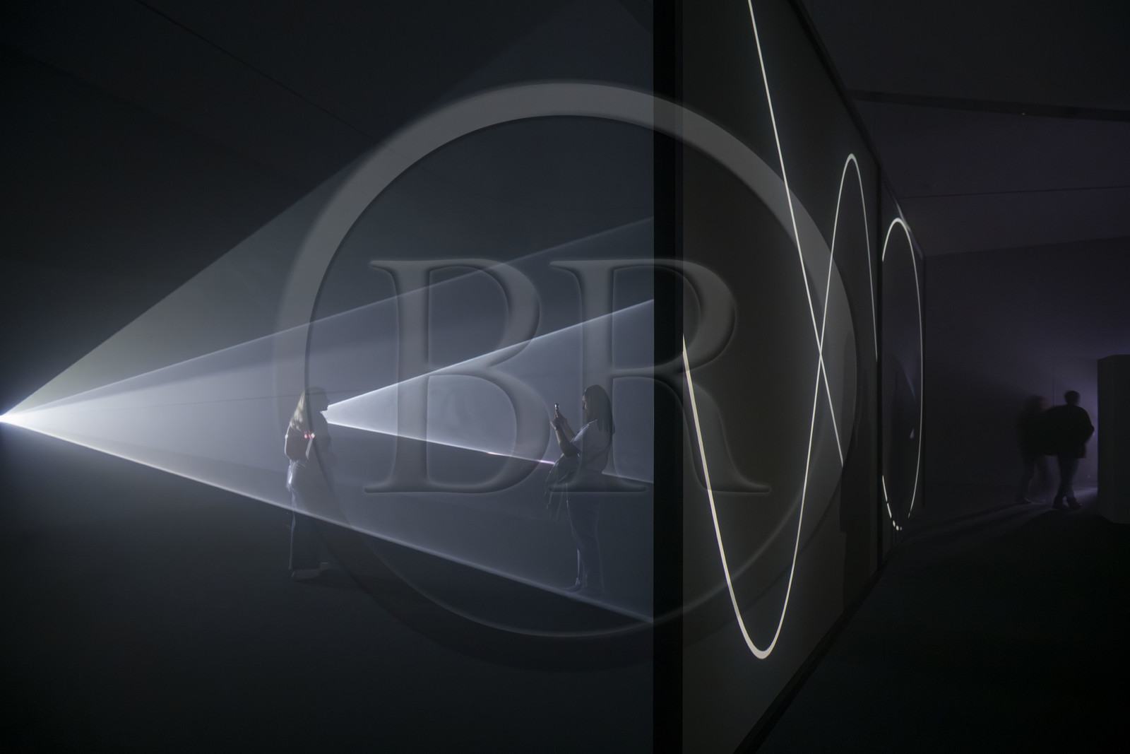 Portugal, Lisbon, Belem district, MAAT (Museum of Art, Architecture and Technology or Museu de Arte, Arquitetura e Tecnologia) on the banks of the Tagus, Rooms exhibition by artist Anthony McCall