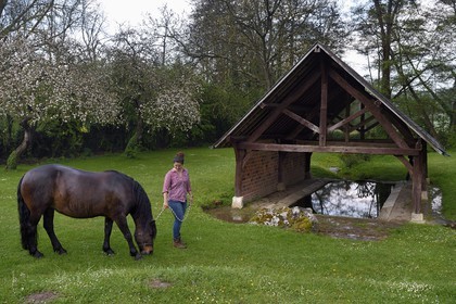 France, Yvelines, Montchauvet, the nineteenth century wash-house below the village, Claire Pilo