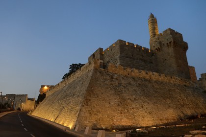 Israel, Jérusalem, ville sainte, vieille-ville classée Patrimoine Mondial de l'UNESCO, la citadelle édifiée près de la porte de Jaffa, la Tour de David