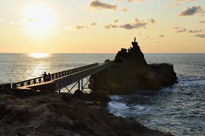 France, Pyrenees Atlantiques, Basque Country, Biarritz, the Rocher de la Vierge (Virgin rock)
