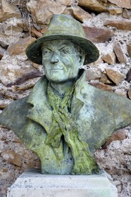 France, Var, Frejus, the Roman theater, bust of Philippe Léotard