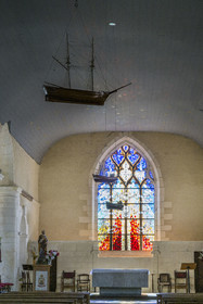 France, Charente Maritime, Saintonge, Marennes Hiers Brouage, Brouage citadel, labelled Les Plus Beaux Villages de France (The Most Beautiful Villages of France), nave of the Saint-Pierre-et-Saint-Paul church whose origins date back to the beginning of the 11th century