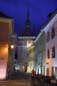 Roumanie, Transylvanie, Sighisoara, fait partie des sept villes fortifiées saxonnes de Transylvanie, classé Patrimoine Mondial de l'UNESCO, Turnul cu ceas (la tour de l'horloge) dans la citadelle