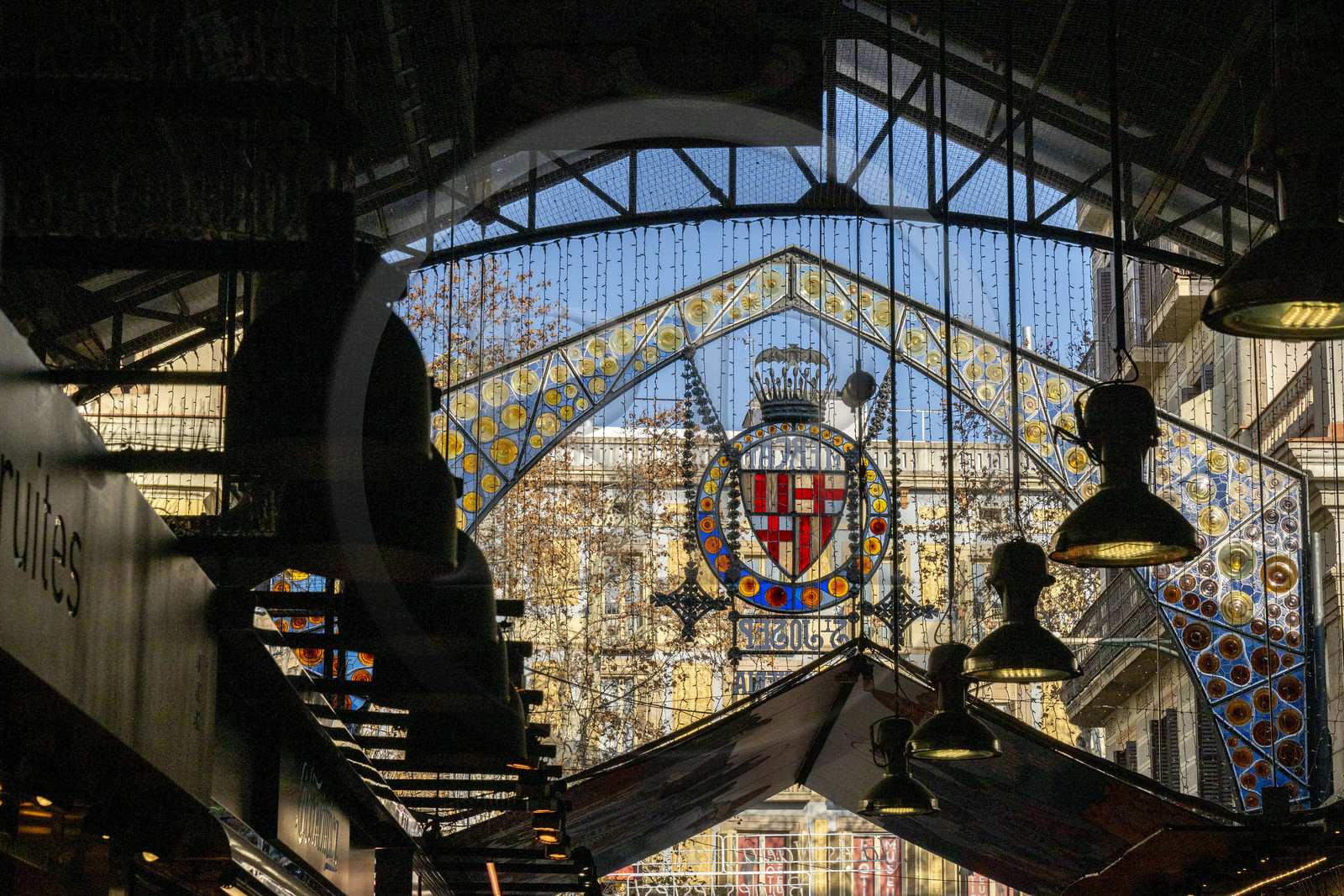 Espagne, Catalogne, Barcelone, Las Ramblas, l'entrée du marché de la Boqueria