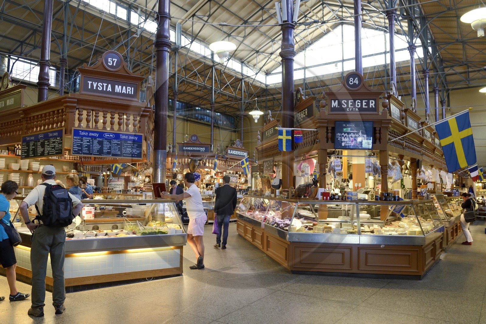Suède, Stockholm, marché couvert de Östermalm (Saluhall)