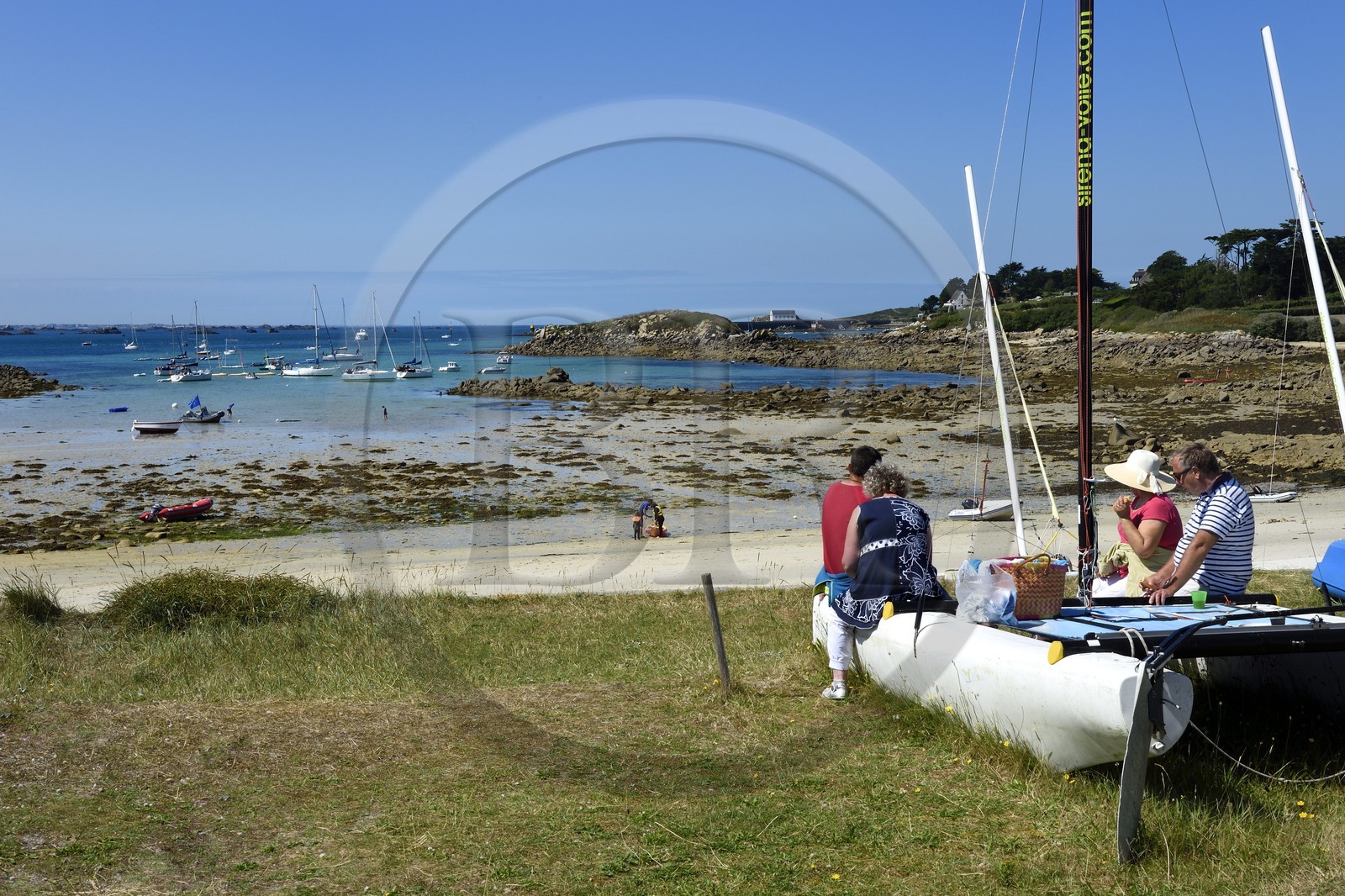 France, Finistère (29), Ile-de-Batz, plage de Pors An Iliz