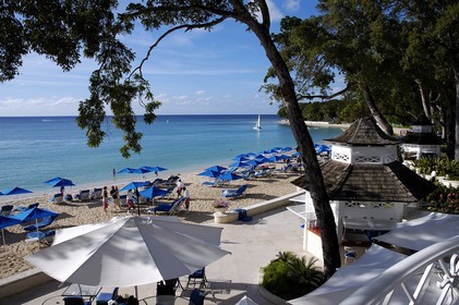Caribbean sea, Barbados island, the beach at the Sandy Lane hotel