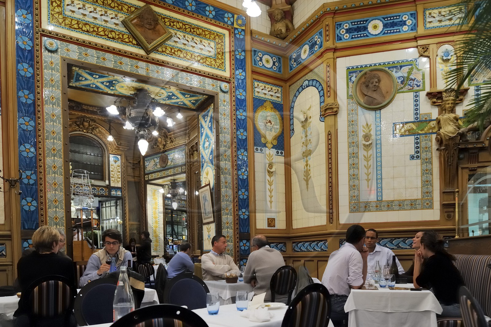 France, Loire-Atlantique (44), Nantes, Brasserie La Cigale classée Monument historique pour son intérieur art nouveau