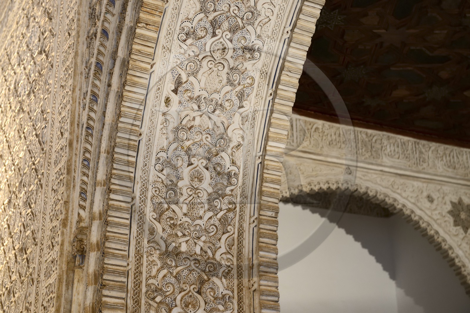 Espagne, Andalousie, Grenade, Palais nasrides de l'Alhambra, classé Patrimoine Mondial de l'UNESCO, Palais des Lions, la Salle des Deux Sœurs (Sala de Dos Hermanas)