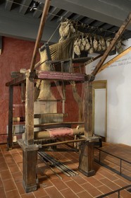 France, Rhone, Lyon, historical site listed as World Heritage by UNESCO, Vieux Lyon (Old Town), Gadagne museums, Historical Museum of Lyon, silk loom called metier a la grande tire