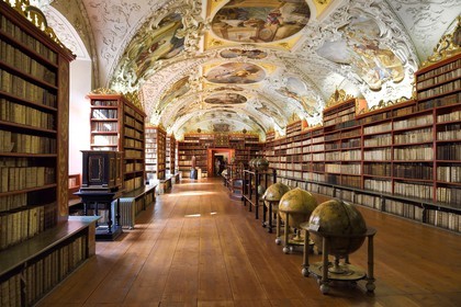 République Tchèque, Prague, centre historique classé Patrimoine Mondial de l'UNESCO, quartier de Strahov, bibliothèque du Monastère de Strahov, salle théologique