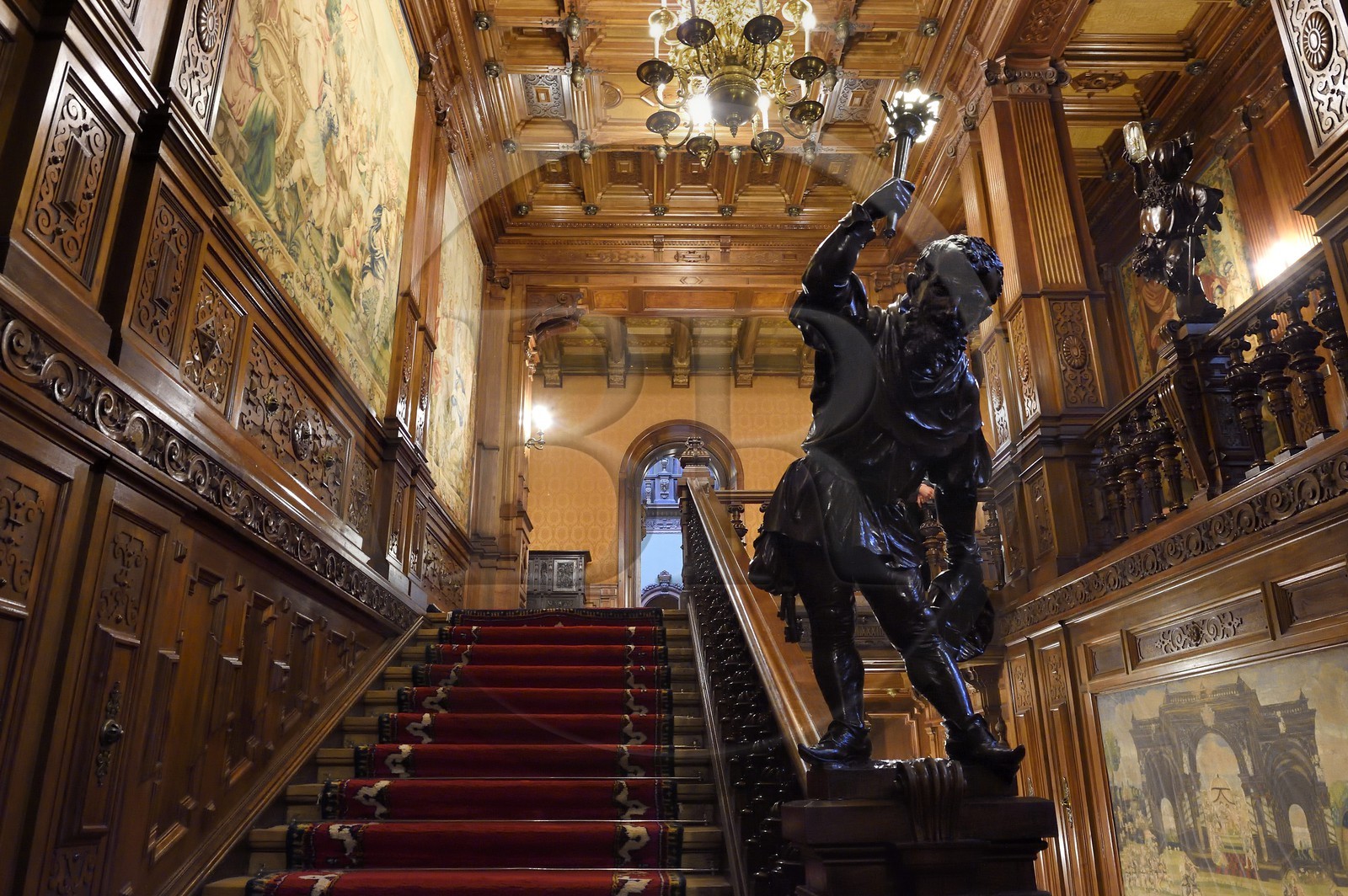Roumanie, Valachie, Sinaia, château de Peles ancienne résidence royale édifiée de 1875 à 1883 pour le roi Carol Ier de Roumanie