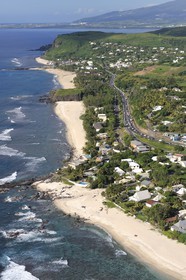 France, Reunion Island (French overseas department), Saint Gilles les Bains, Cap Homard and Boucan Canot in the background (aerial view)