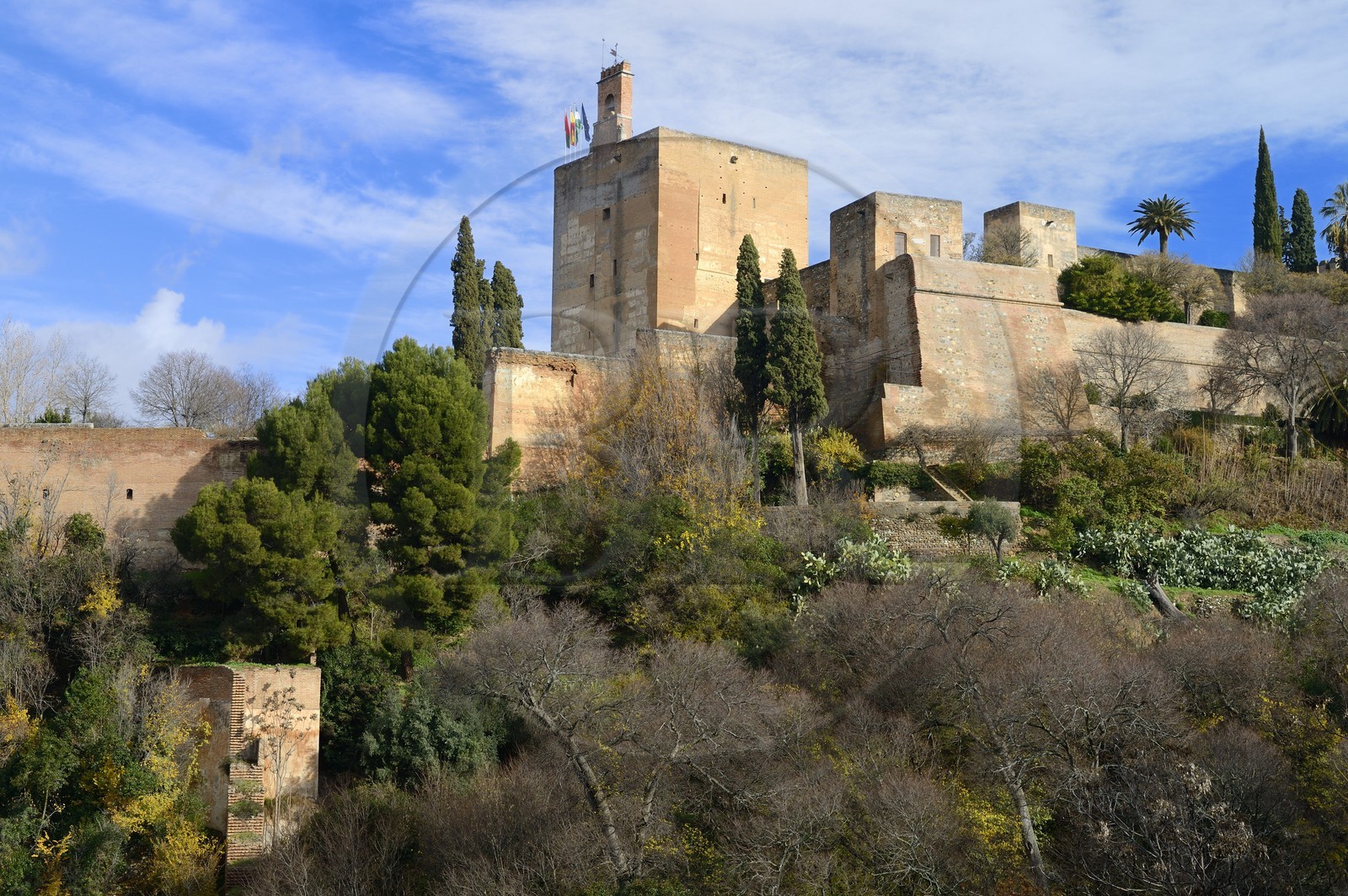 Espagne, Andalousie, Grenade, l'Alhambra, classé Patrimoine Mondial de l'UNESCO, l'Alcazaba