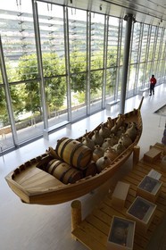 France, Rhone, Lyon, Saint Romain en Gal, Gallo-Roman Museum of Saint-Romain-en-Gal, a ship reconstitution  at the Vienna warehouses