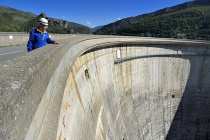 France, Alpes de Haute Provence, the lake of Castillon dam which retains the waters of the Verdon river, Jean-Claude Bonaïti Chief Operating Officer EDF of the Castillon Dam
