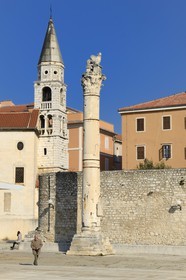 Croatia, Dalmatia, Dalmatian Coast, Zadar, Roman forum, the column of disgrace served to attach theives and female adulterers