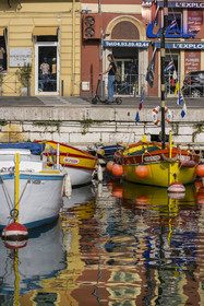 France, Alpes-Maritimes, Nice, listed as World Heritage by UNESCO, the old port or port Lympia, pointu boats which are traditional fishing boats