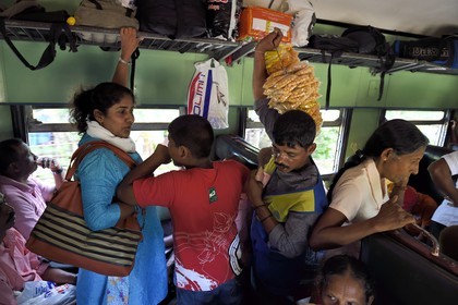 Sri Lanka, Province de l'Ouest, train de Colombo à Galle, vendeur ambulant