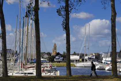 France, Calvados, Cote de Nacre, Ouistreham, Riva Bella, marina on the canal from Caen to the sea