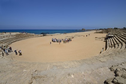Israël, district d'Haifa, Césarée (Caesarea Maritima), ruines de Césarée, l'hippodrome romain
