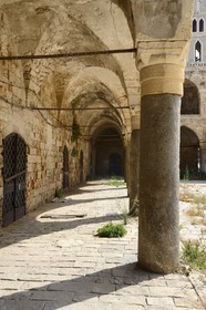 Israel, North district, Galilee, Acre (Akko), old town, listed as World Heritage by UNESCO, the Ottoman city, the caravanserai Khan al Umdan