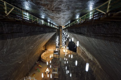 Romania, Transylvania, Cluj region, Turda, former Turda salt mine whose exploitation began in Roman times transformed into a leisure center and health