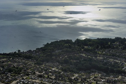 United Kingdom, England, Hampshire, Isle of Wight, Bembridge, Seaview area (aerial view)