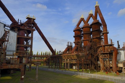 France, Moselle, Fensch Valley, Uckange steel mill, Blast furnace U4 park, building of the gas cleaning