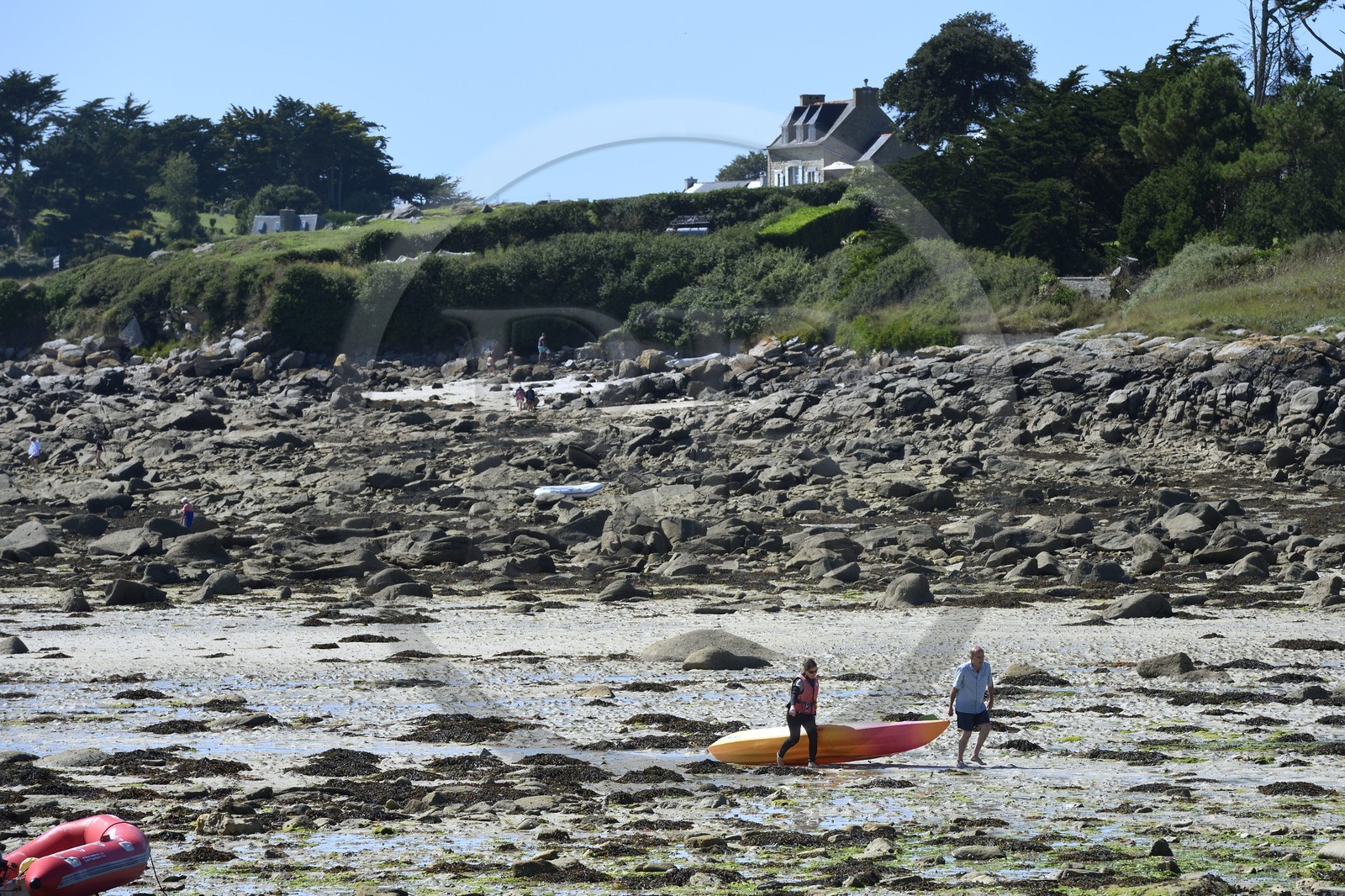 France, Finistère (29), Ile-de-Batz, plage de Pors An Iliz